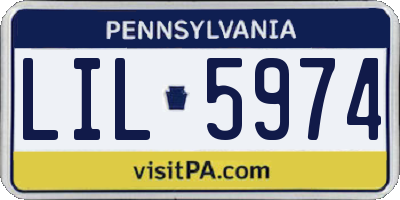 PA license plate LIL5974