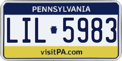 PA license plate LIL5983