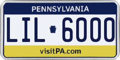 PA license plate LIL6000