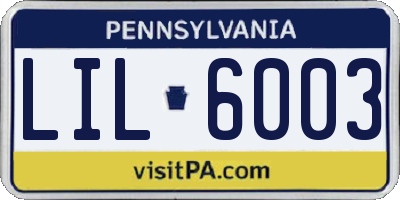 PA license plate LIL6003