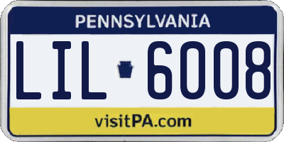 PA license plate LIL6008