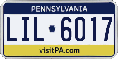 PA license plate LIL6017