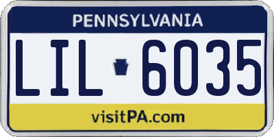 PA license plate LIL6035