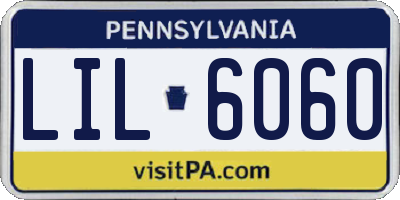 PA license plate LIL6060