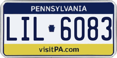 PA license plate LIL6083