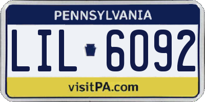 PA license plate LIL6092