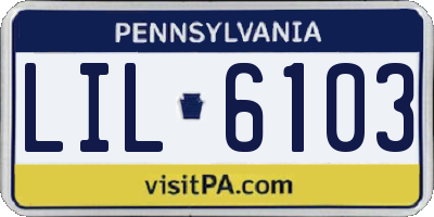 PA license plate LIL6103