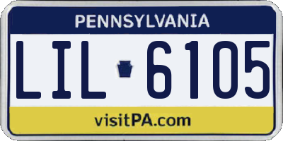 PA license plate LIL6105