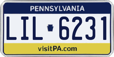 PA license plate LIL6231