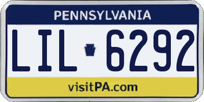 PA license plate LIL6292