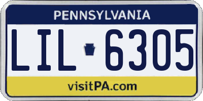 PA license plate LIL6305