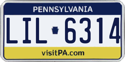 PA license plate LIL6314
