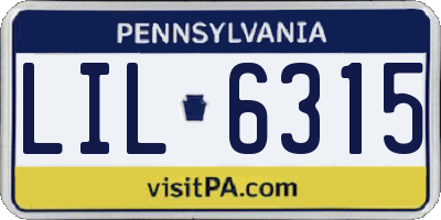 PA license plate LIL6315