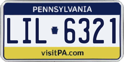 PA license plate LIL6321