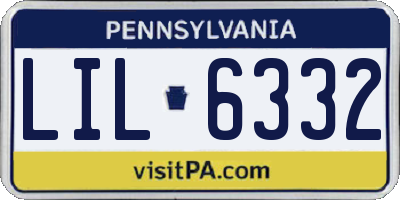 PA license plate LIL6332
