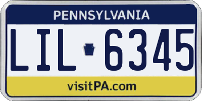 PA license plate LIL6345
