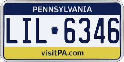 PA license plate LIL6346