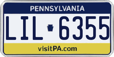 PA license plate LIL6355