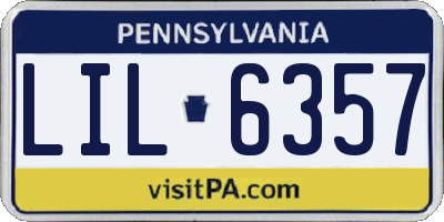 PA license plate LIL6357