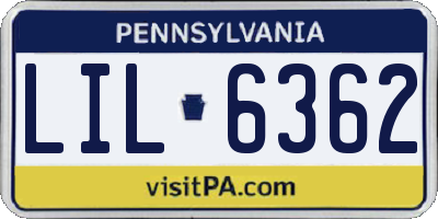 PA license plate LIL6362
