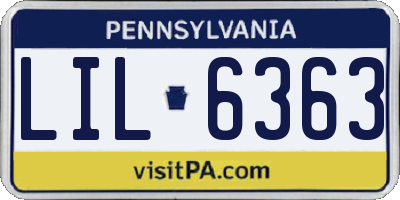 PA license plate LIL6363