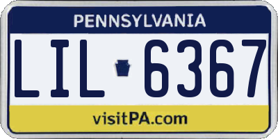 PA license plate LIL6367