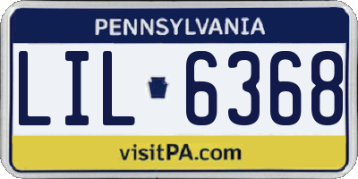 PA license plate LIL6368
