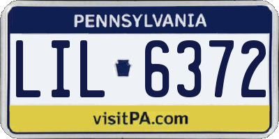 PA license plate LIL6372