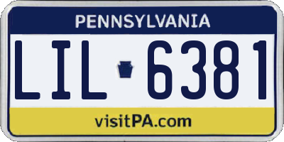 PA license plate LIL6381
