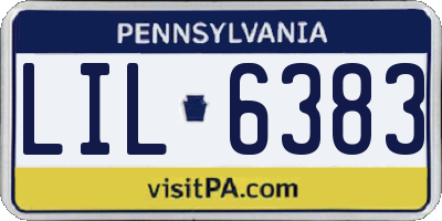 PA license plate LIL6383