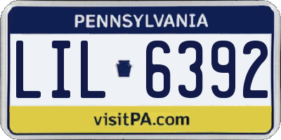 PA license plate LIL6392