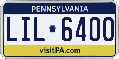 PA license plate LIL6400