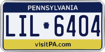 PA license plate LIL6404