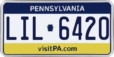 PA license plate LIL6420