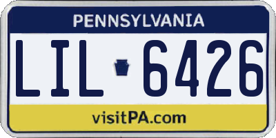 PA license plate LIL6426