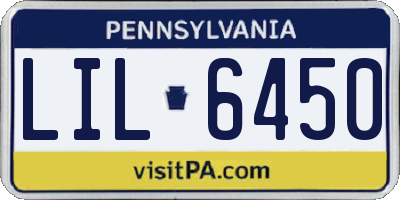PA license plate LIL6450