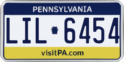 PA license plate LIL6454