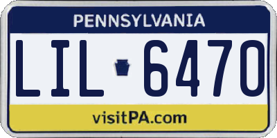 PA license plate LIL6470