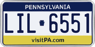 PA license plate LIL6551
