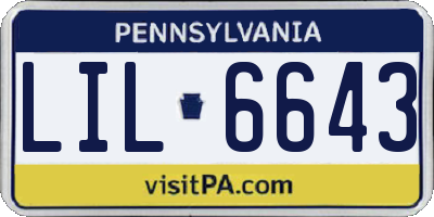 PA license plate LIL6643