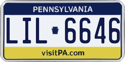 PA license plate LIL6646