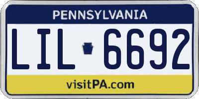 PA license plate LIL6692