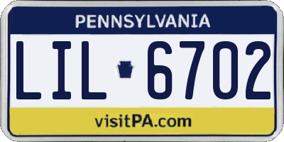 PA license plate LIL6702
