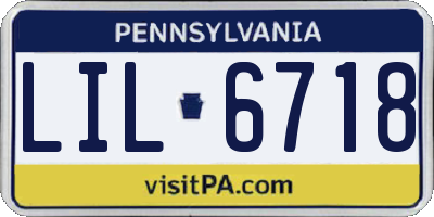 PA license plate LIL6718