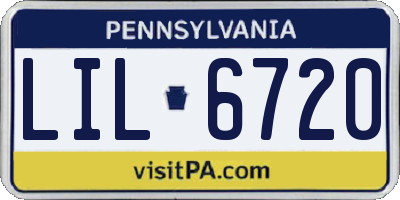 PA license plate LIL6720