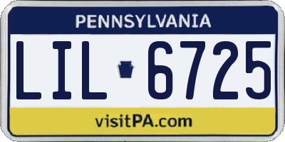 PA license plate LIL6725