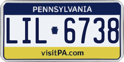 PA license plate LIL6738