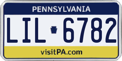 PA license plate LIL6782