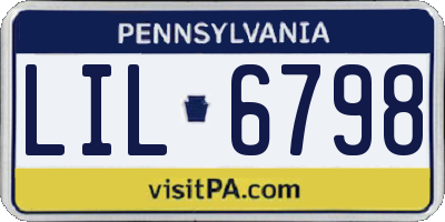 PA license plate LIL6798