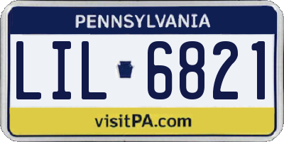 PA license plate LIL6821